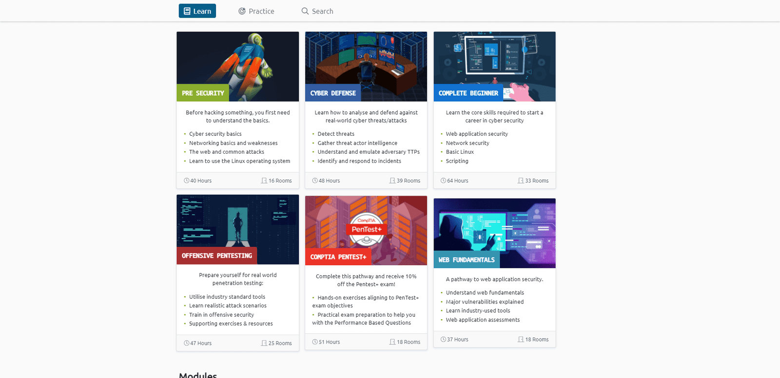 Learning Paths (Rutas de Aprendizaje) de Tryhackme